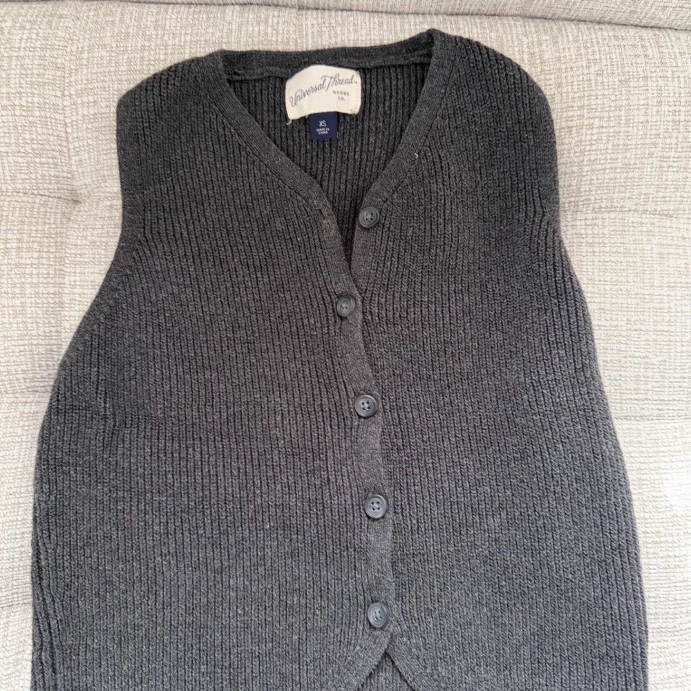 Universal Thread Charcoal V-Neck Sweater Vest